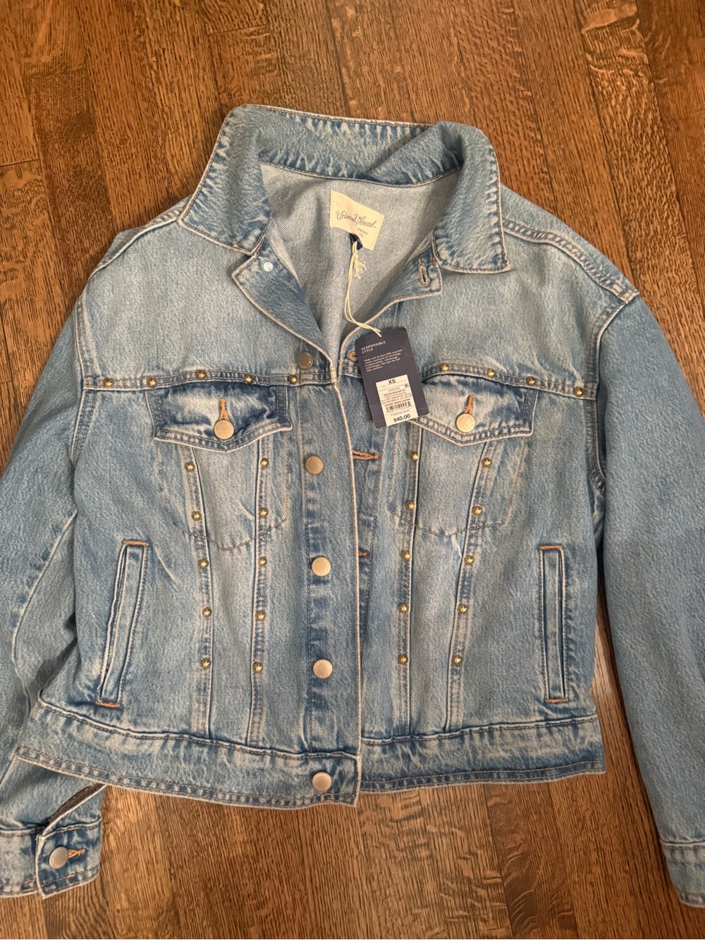 Universal Thread Light Blue Denim Jacket with Stud Accents